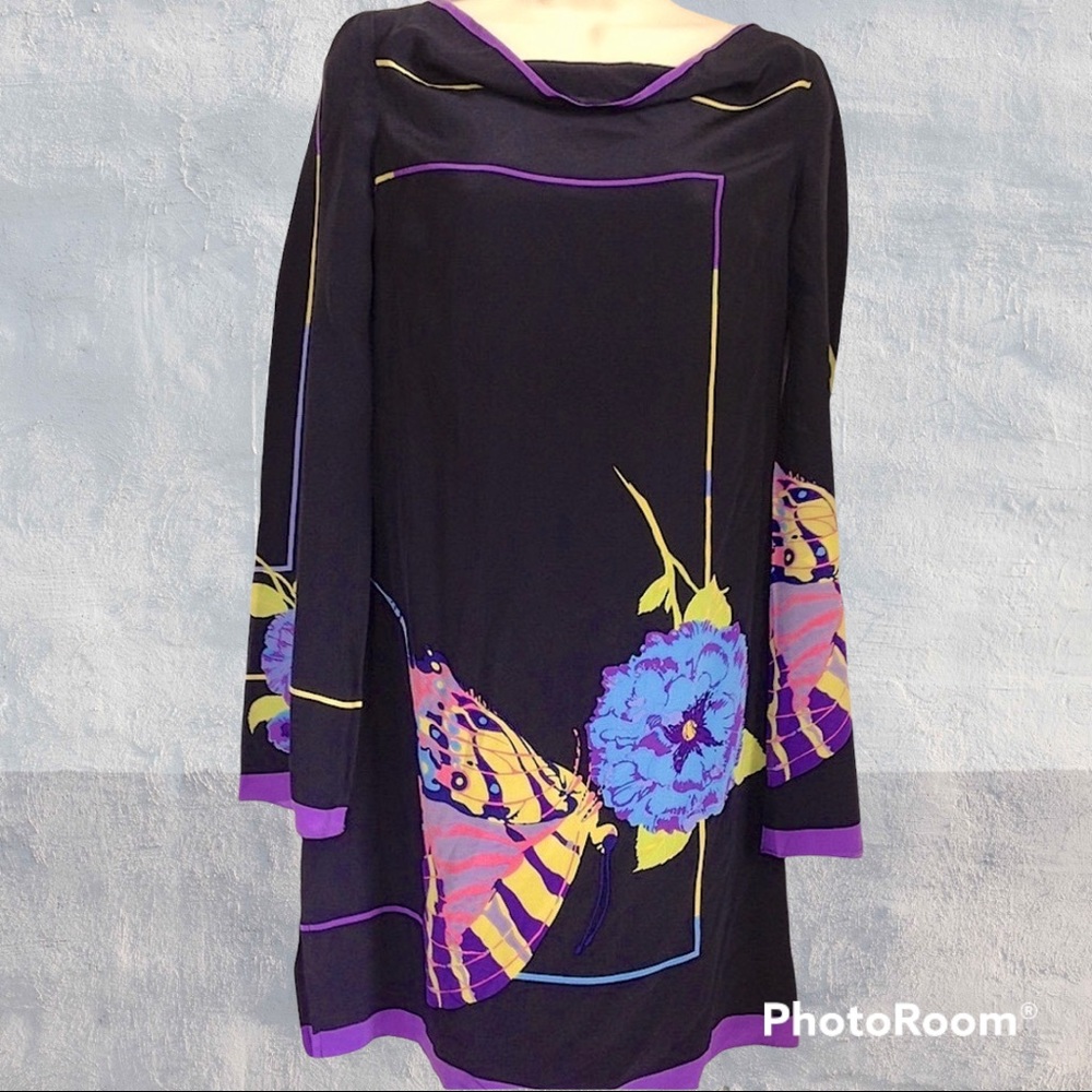 Beautiful TWG Silk Dress with Butterflies and Flowers